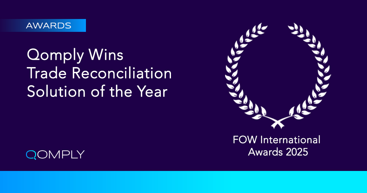 Qomply Wins FOW International Awards Trade Reconciliation Solution of the Year 2025