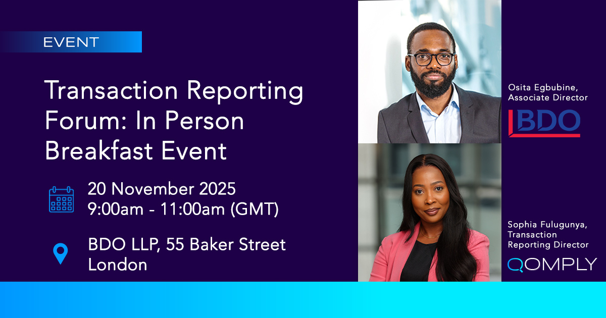 BDO Qomply Transaction Reporting Forum Event Nov 25