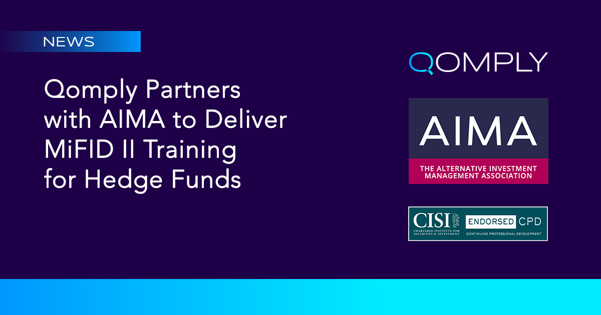 Qomply AIMA MiFID Transaction Reporting Training Partnership
