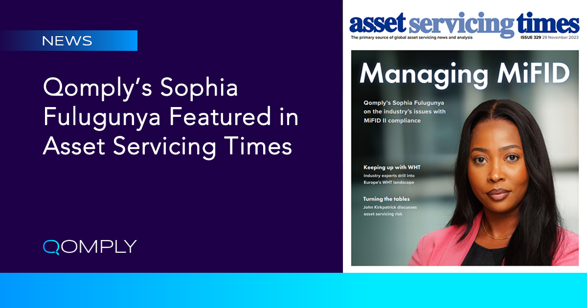 Qomply Sophia Featured in Asset Servicing Times Mifid Ii Compliance Nov 23
