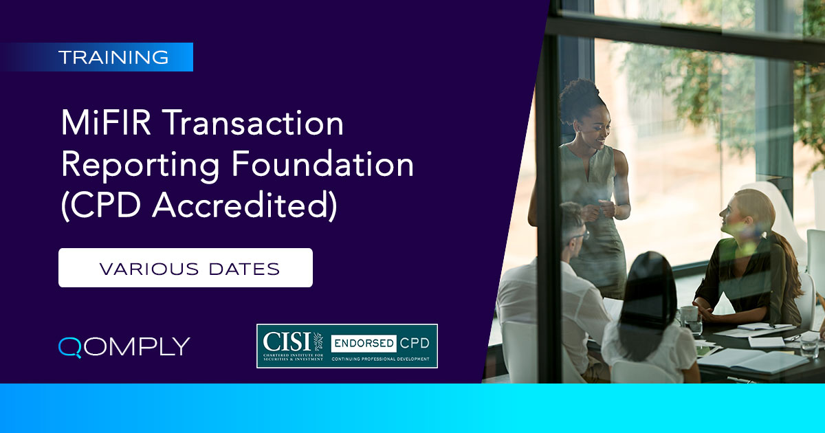 Qomply MiFIR Foundation Training Banner